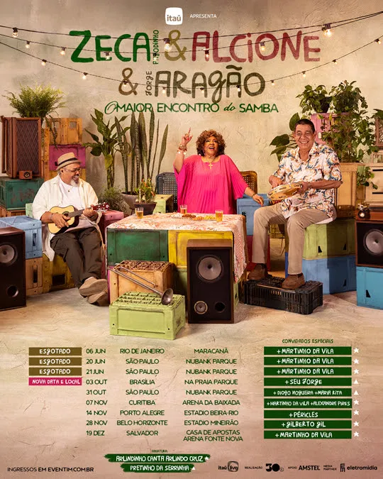 Maria Rita e Diogo Nogueira se juntam a Zeca Pagodinho, Alcione e Jorge Aragão na turnê “O Maior Encontro do Samba” em São Paulo