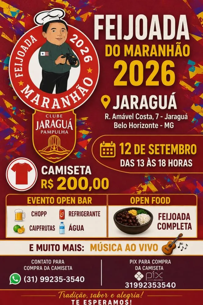 Feijoada do Maranhão celebra mais de três décadas de história no Clube Jaraguá em setembro de 2026