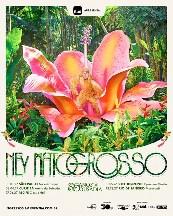 Ney Matogrosso anuncia a turnê 85 Anos de Ousadia com shows pelo país e imagens de David LaChapelle