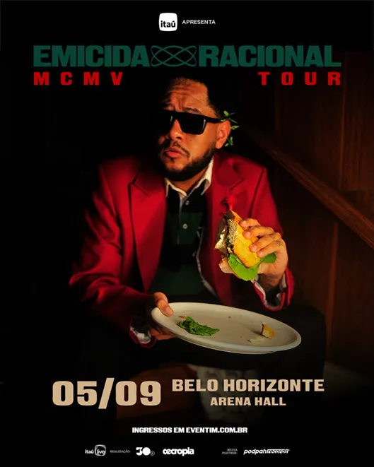 Emicida Racional MCMV Tour chega em Belo Horizonte no dia 5 de setembro