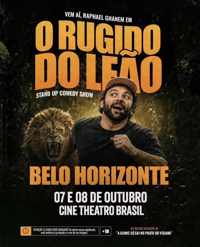 Raphael Ghanem traz “O Rugido do Leão” para Belo Horizonte em outubro