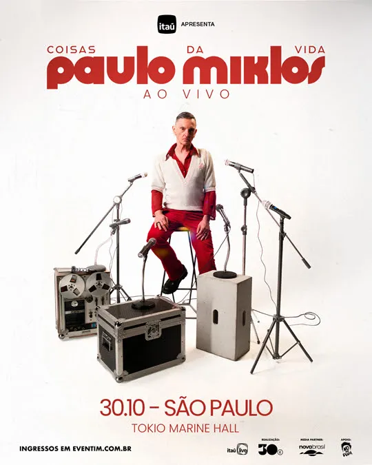 Paulo Miklos leva Coisas da Vida ao palco em show inédito em São Paulo