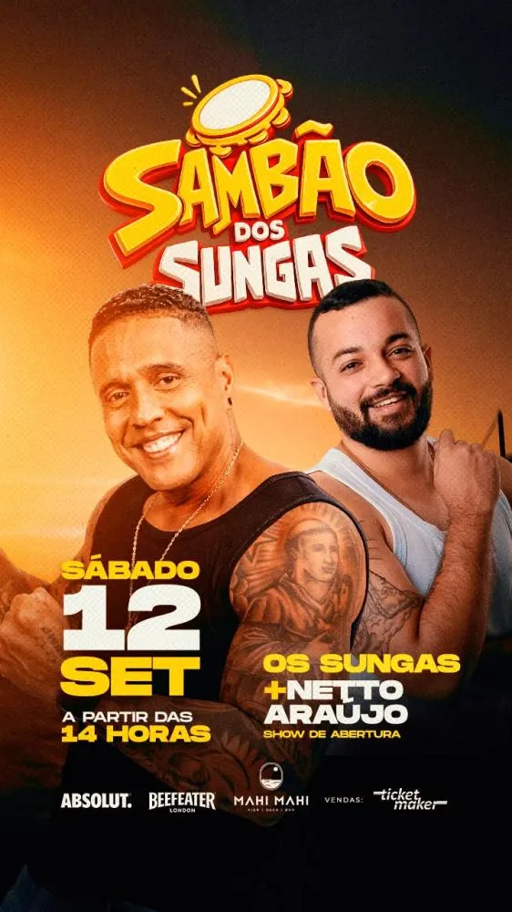 SAMBÃO DOS SUNGAS ACONTECE NESTE SÁBADO (12) NO MAHI MAHI