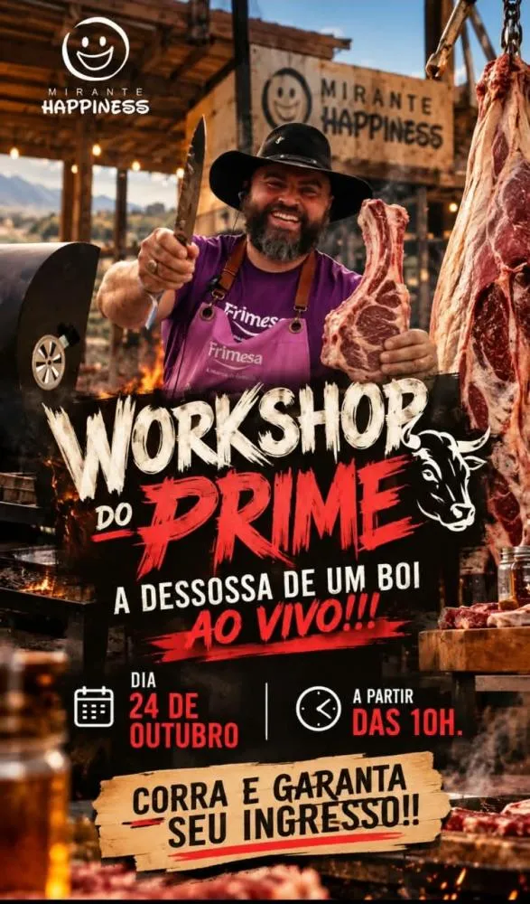 Mirante Happiness recebe “Workshop do Prime: Desossa Bovina ao Vivo” com o Chef Rodrigo Prime em BH