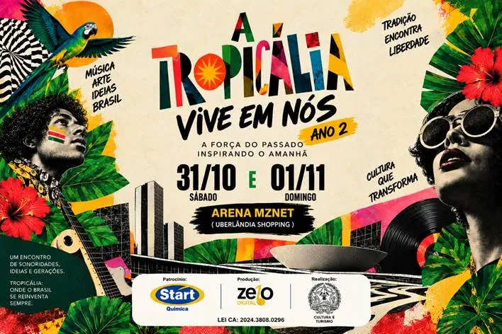 Uberlândia se prepara para dois dias de música, cultura e liberdade criativa com “A Tropicália Vive em Nós”