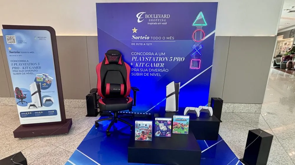 Boulevard Shopping BH sorteia PlayStation 5 Pro e kit gamer no mês das crianças, até o dia 12 de novembro