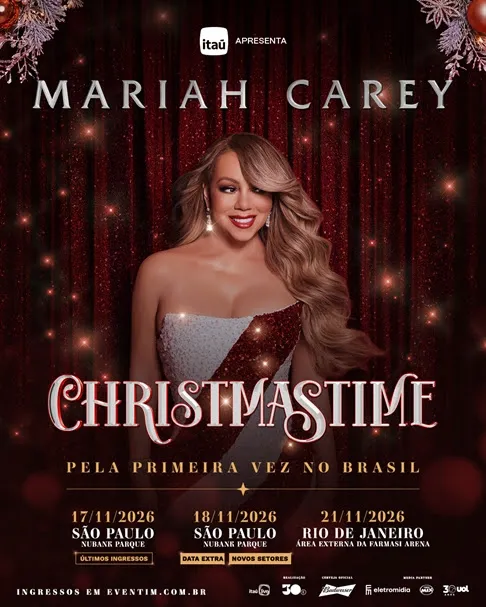 Mariah Carey anuncia data extra do seu espetáculo natalino em São Paulo
