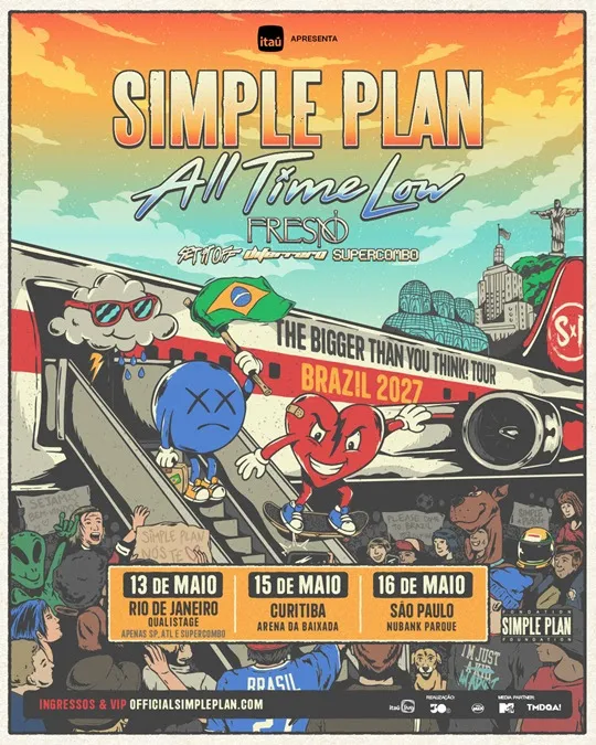 Simple Plan retorna ao Brasil para shows no Rio de Janeiro, Curitiba e São Paulo