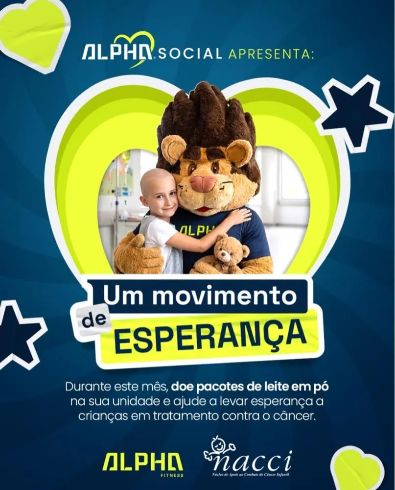 Rede Alpha Fitness mobiliza alunos em campanha de apoio a crianças em tratamento contra o câncer