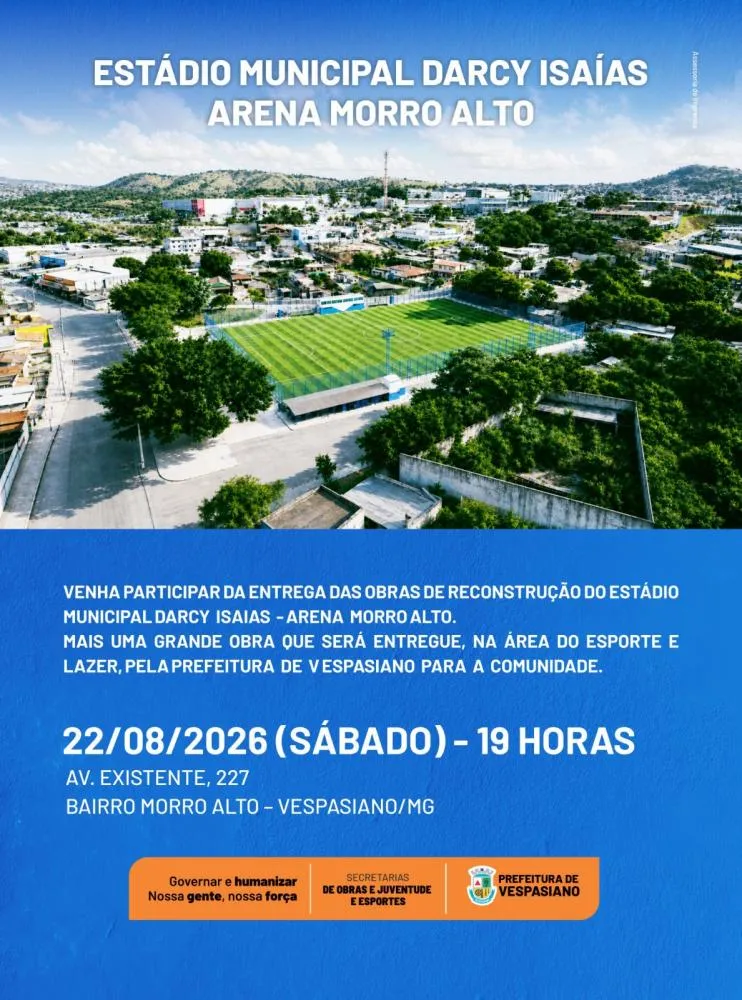 Arena Morro Alto será entregue dia 22 totalmente reconstruída e revitalizada